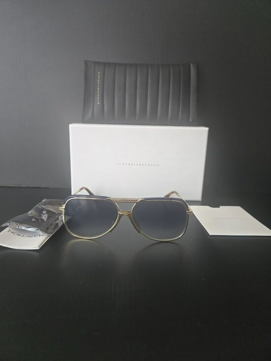 Victoria Beckham sunglasses VB205s gold blue Authentic